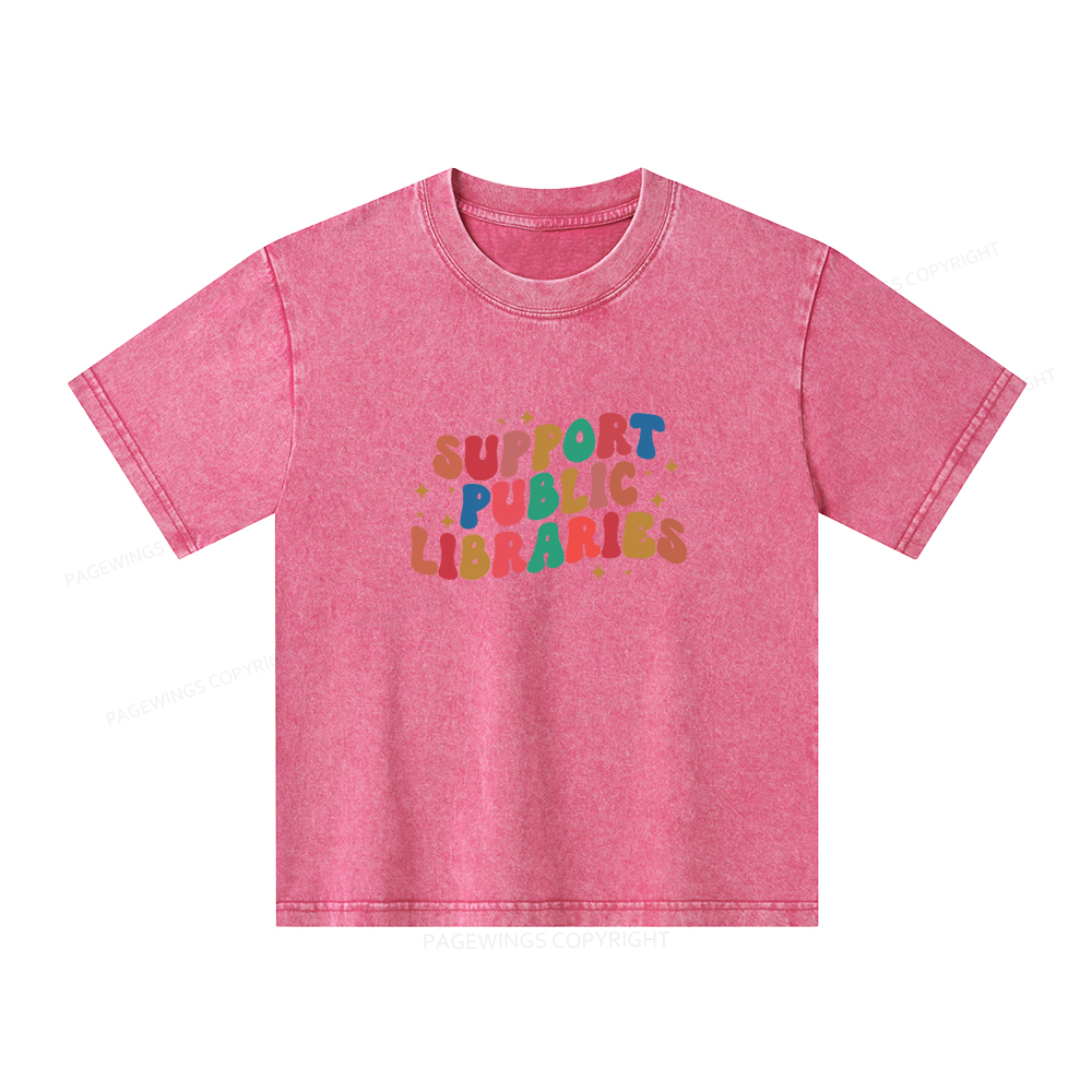 Pagewings Public Library Sweatshirt Unisex Kids Washed T-shirt