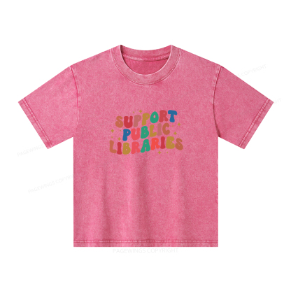 Pagewings Public Library Sweatshirt Unisex Kids Washed T-shirt