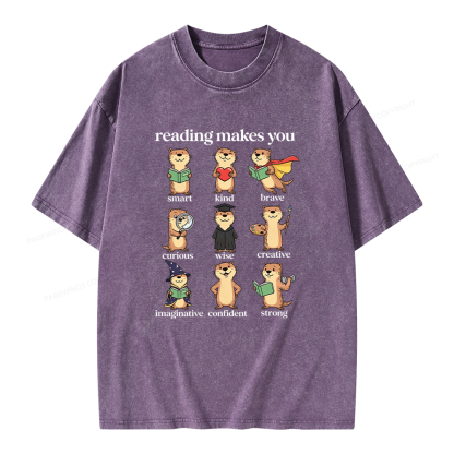 Pagewings Elementary Reading Unisex Washed T-shirt