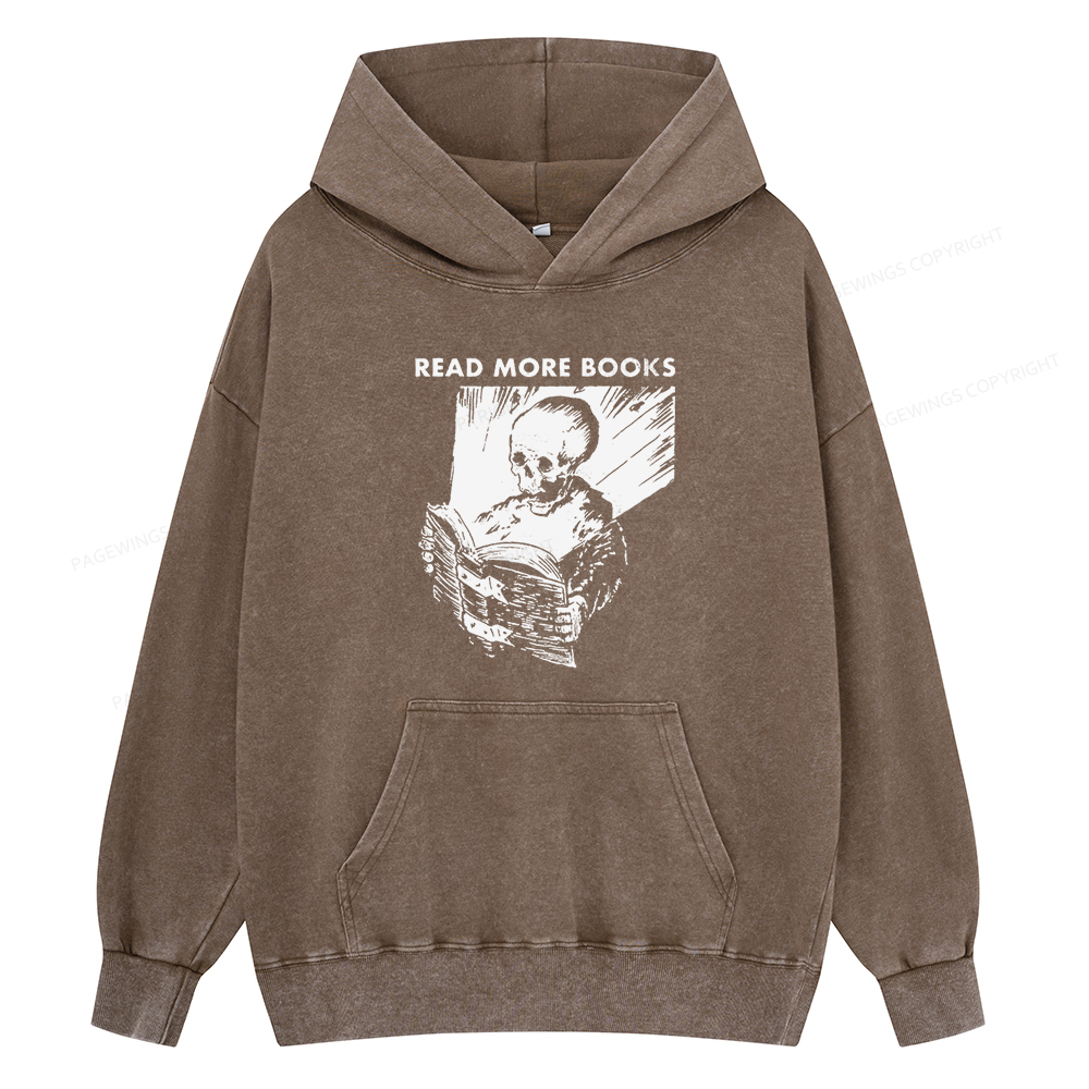 Pagewings Read More Books Unisex Washed Hoodie