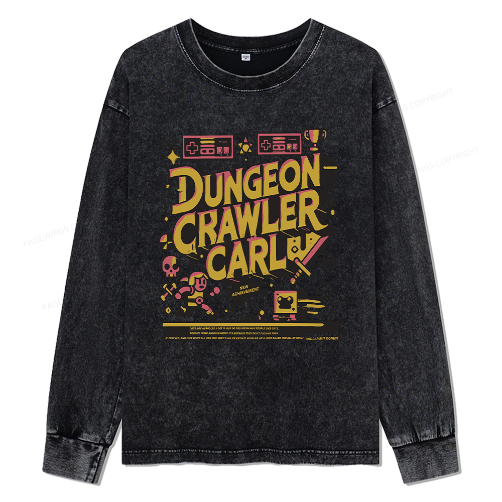 Pagewings Book New Achievement Unisex Washed Long Sleeve T-shirt