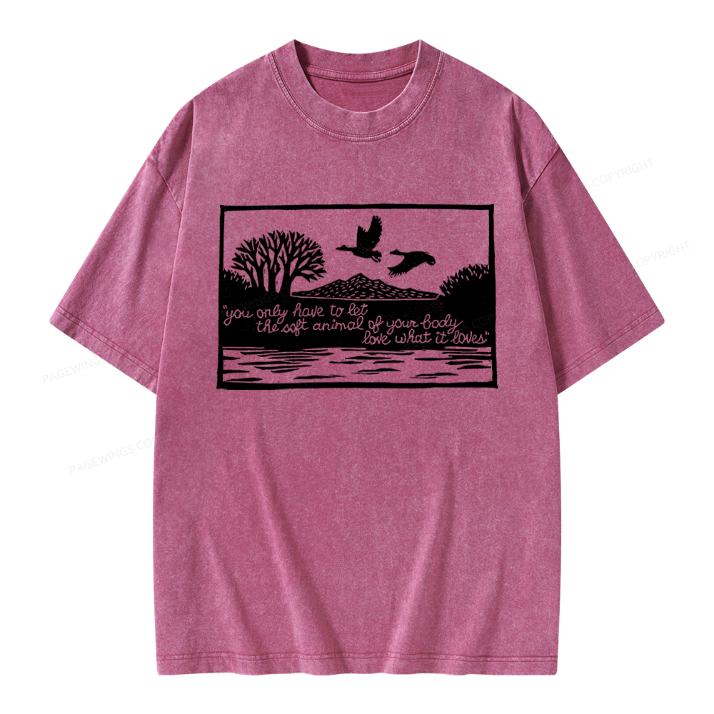 Pagewings Literary Poetry Unisex Washed T-shirt