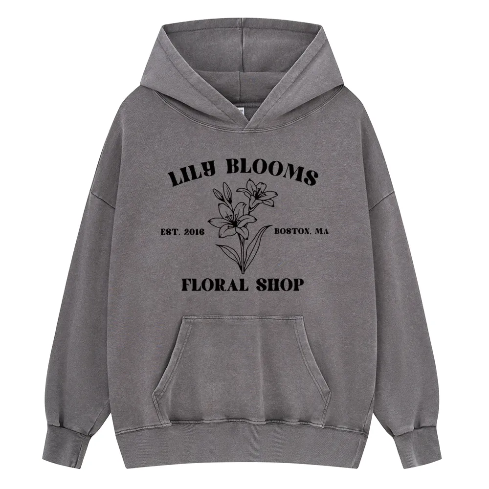 Pagewings Lily Bloom's Floral Unisex Washed Hoodie