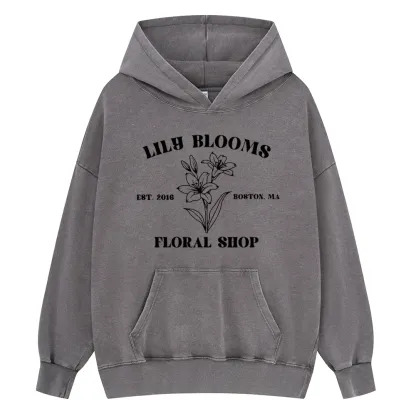 Pagewings Lily Bloom's Floral Unisex Washed Hoodie