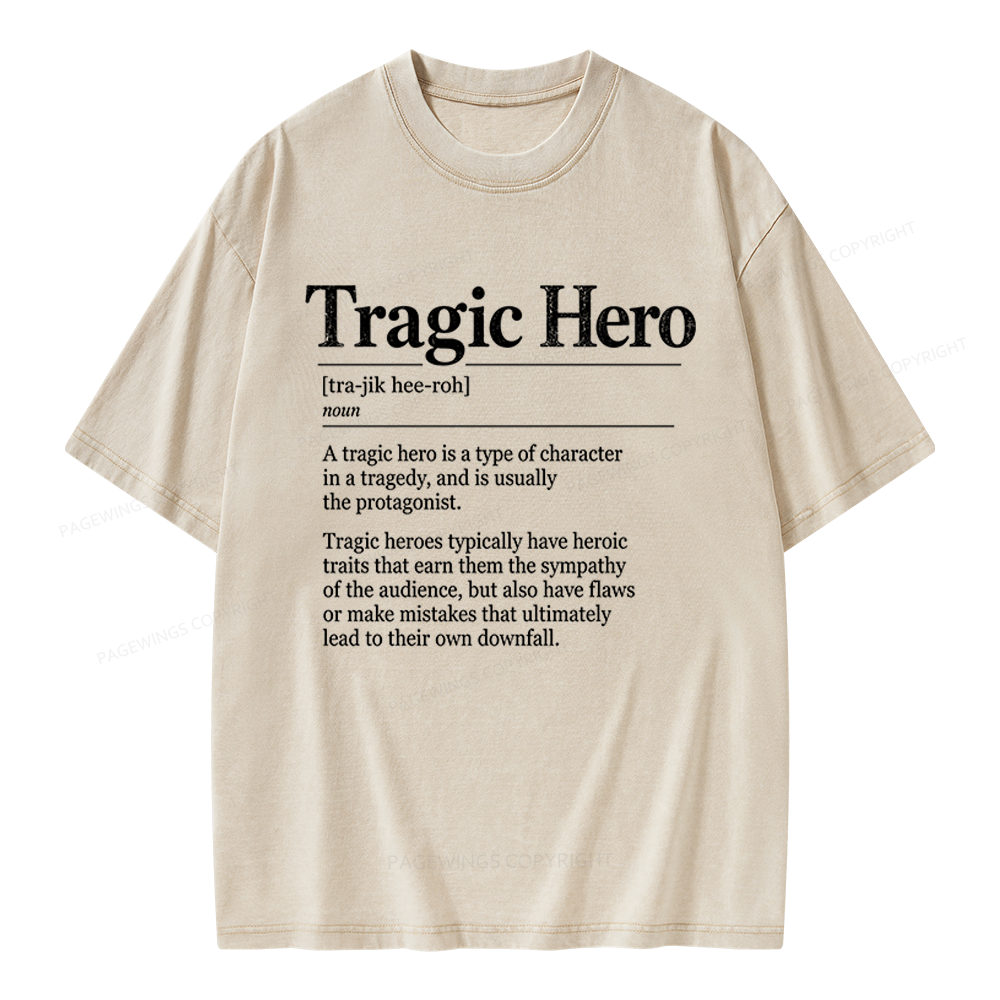Pagewings Tragic Hero Unisex Washed T-shirt