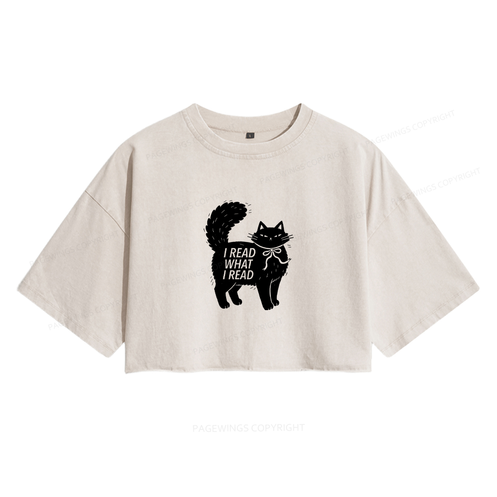 Pagewings I Read What I Read Women's Washed Cropped T-shirt
