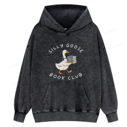 Pagewing Silly Goose Book Club Unisex Washed Hoodie