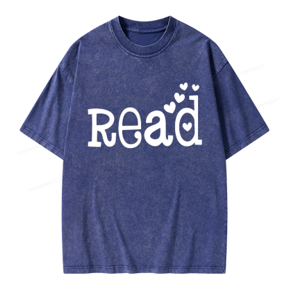 Pagewings Read More Books Unisex Washed T-shirt
