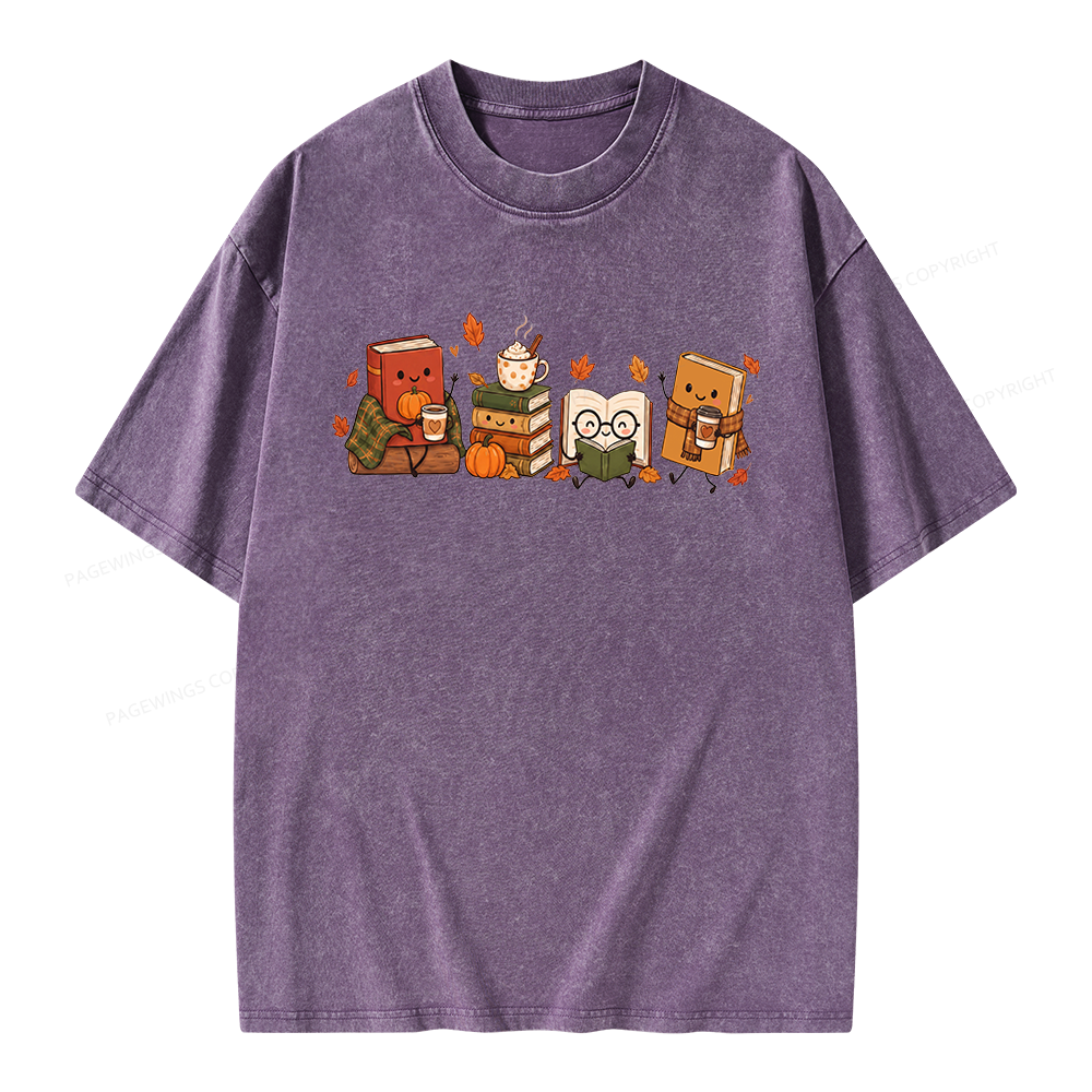 Pagewings Cozy Book Lover Unisex Washed T-shirt