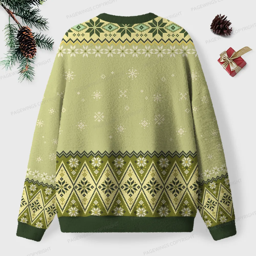 Pagewings  Cat Reading A Book Unisex Ugly Knit Sweatshirt