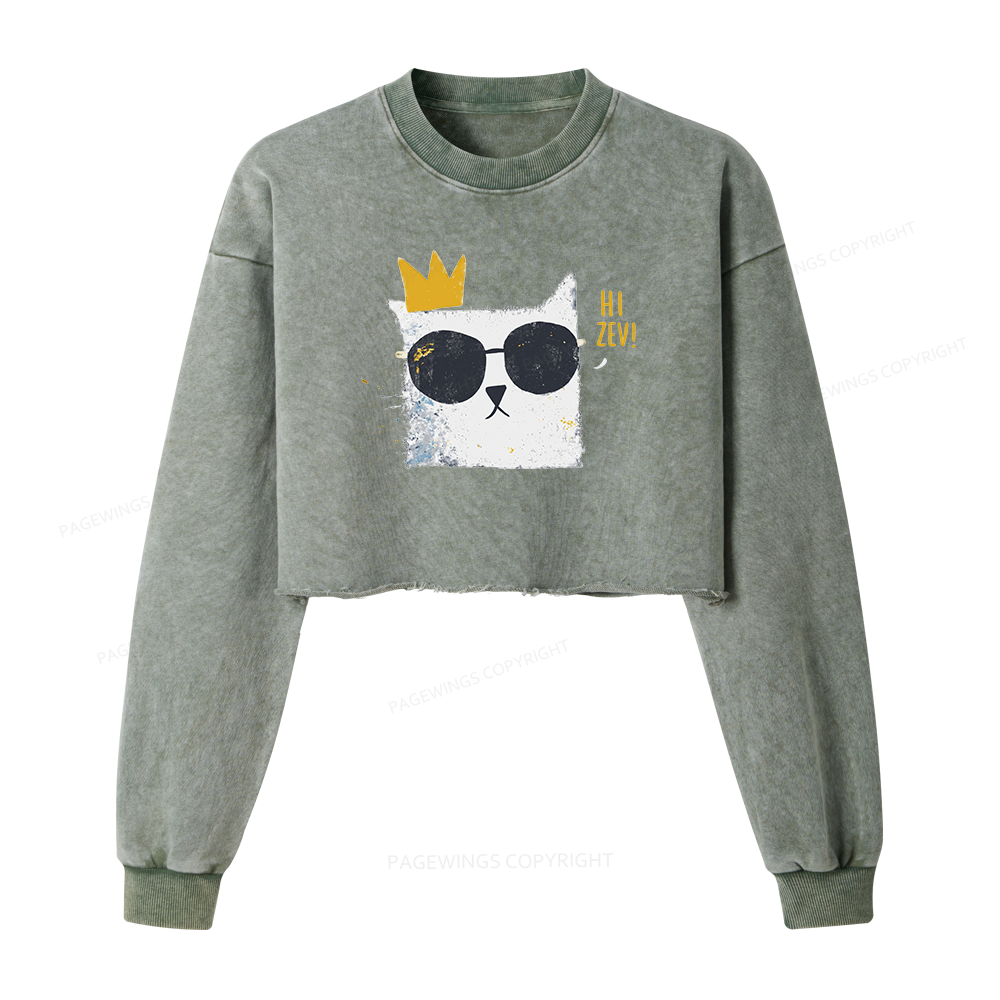 Pagewings Sci-Fi Bookish Washed Crop Sweatshirt