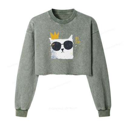 Pagewings Sci-Fi Bookish Washed Crop Sweatshirt