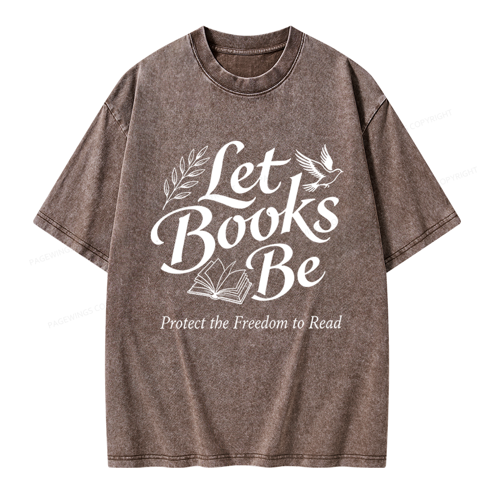 Pagewings Let Books Be Unisex Washed T-shirt
