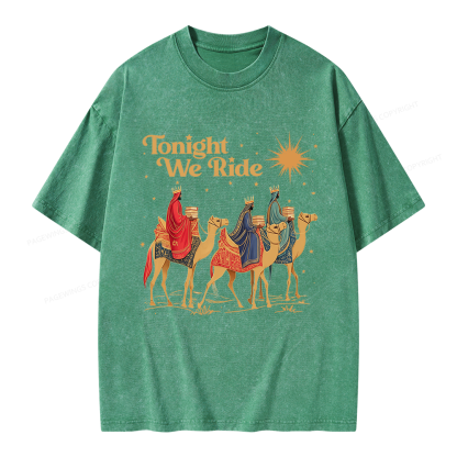 Pagewings Tonight We Ride Unisex Washed T-shirt