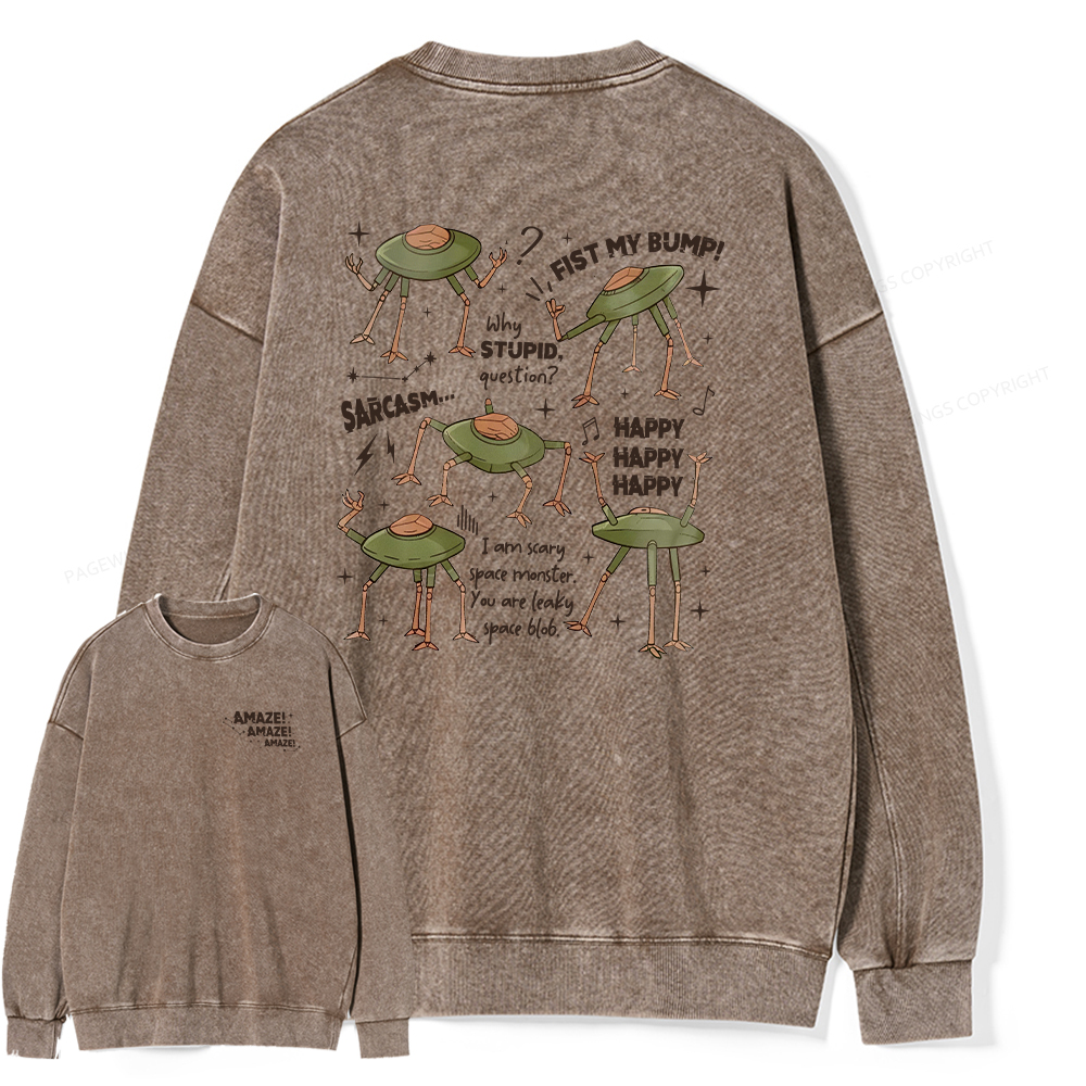 Pagewings Fantasy Bookish Rocky Amaze Unisex Washed Sweatshirt