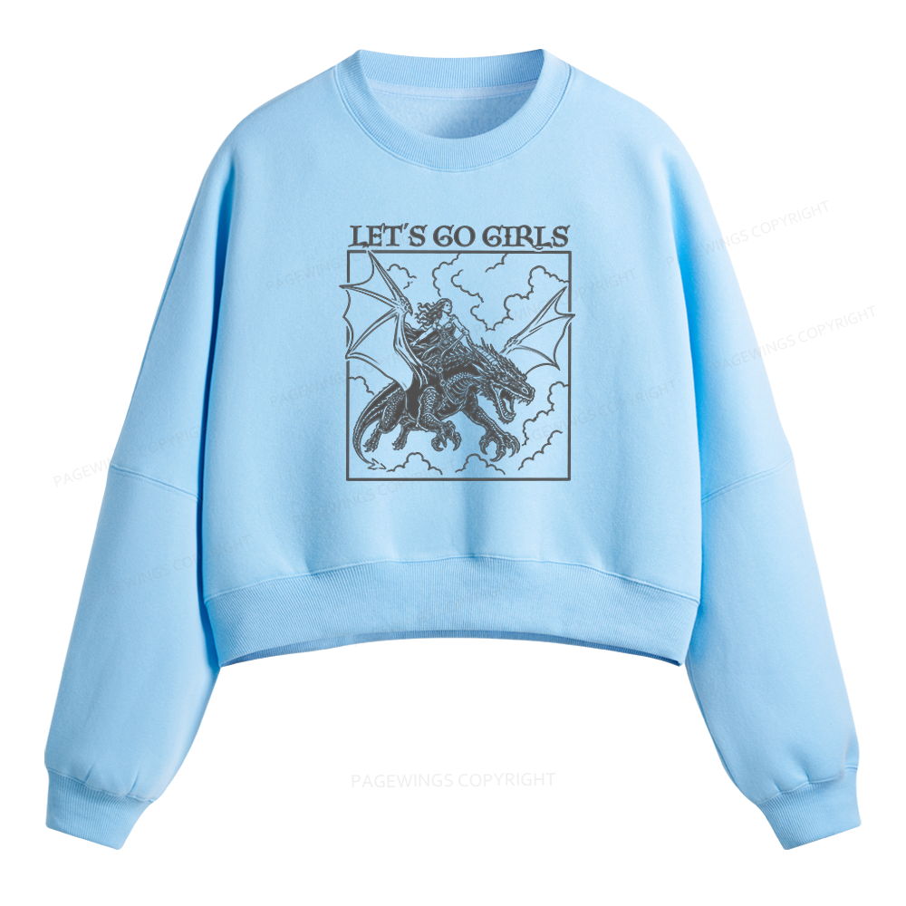 Pagewing Let's Go Girls Fleece Crop Sweatshirt