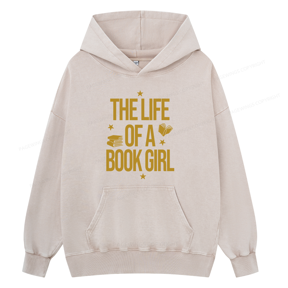 Pagewings The Life of a Book Girl Unisex Washed Hoodie