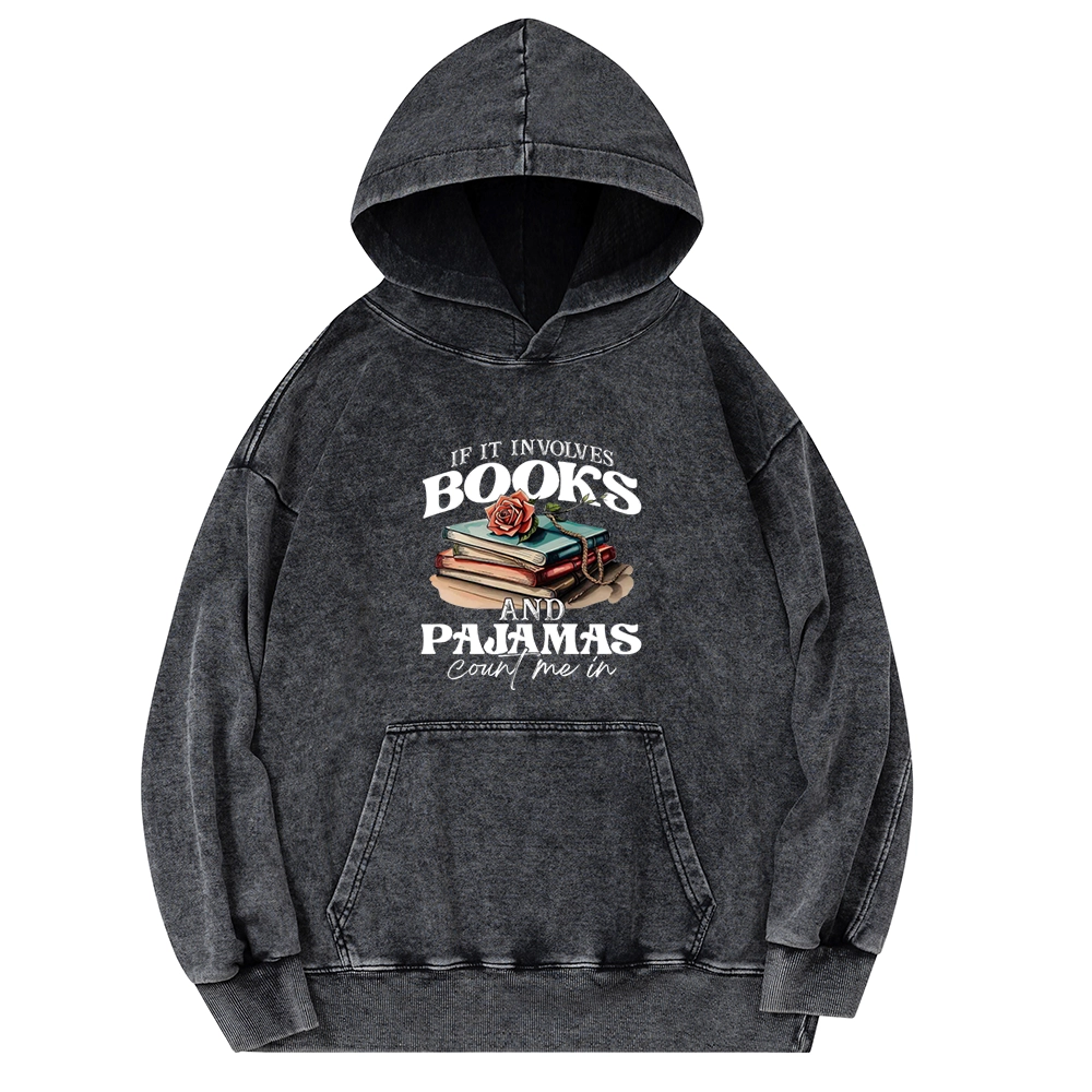 Pagewings Books And Pajamas Unisex Washed Hoodie