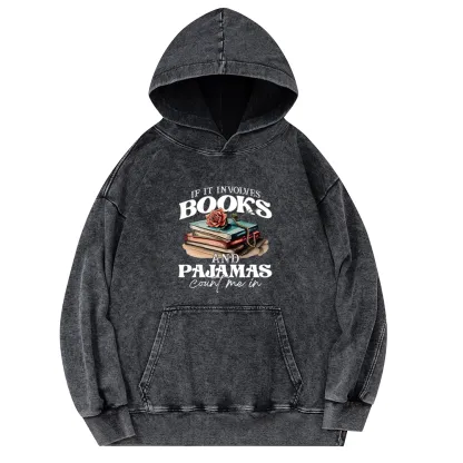 Pagewings Books And Pajamas Unisex Washed Hoodie