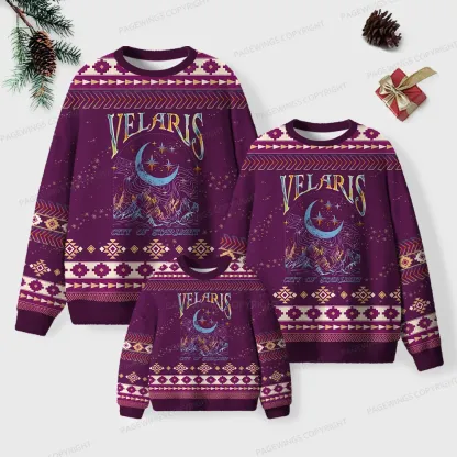 Pagewings Velaris City Of Starlight Unisex Ugly Knit Sweatshirt