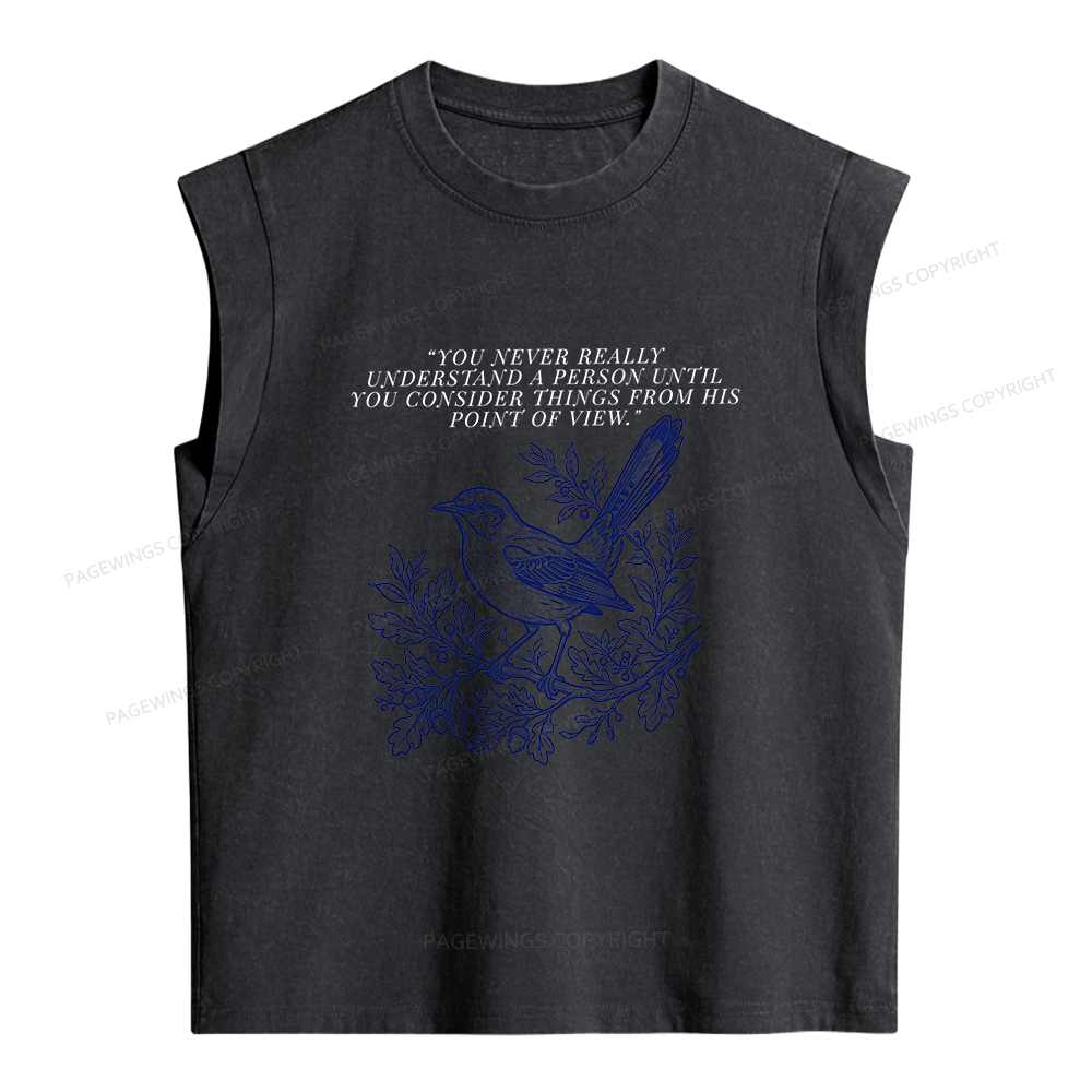 Pagewings Book Quote Women's Washed Tank Top