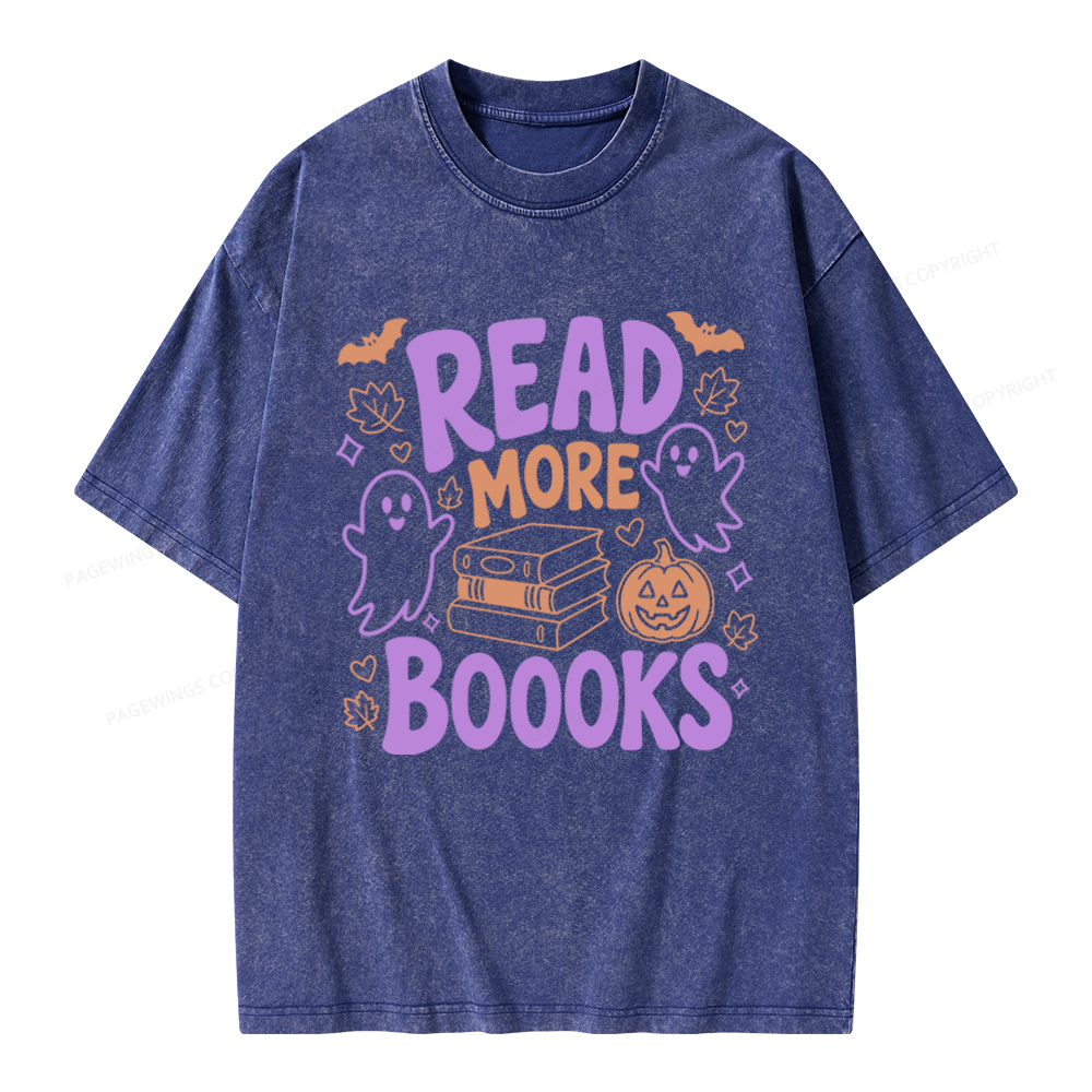 Pagewings Halloween Bookish Unisex Washed T-shirt