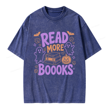 Pagewings Halloween Bookish Unisex Washed T-shirt