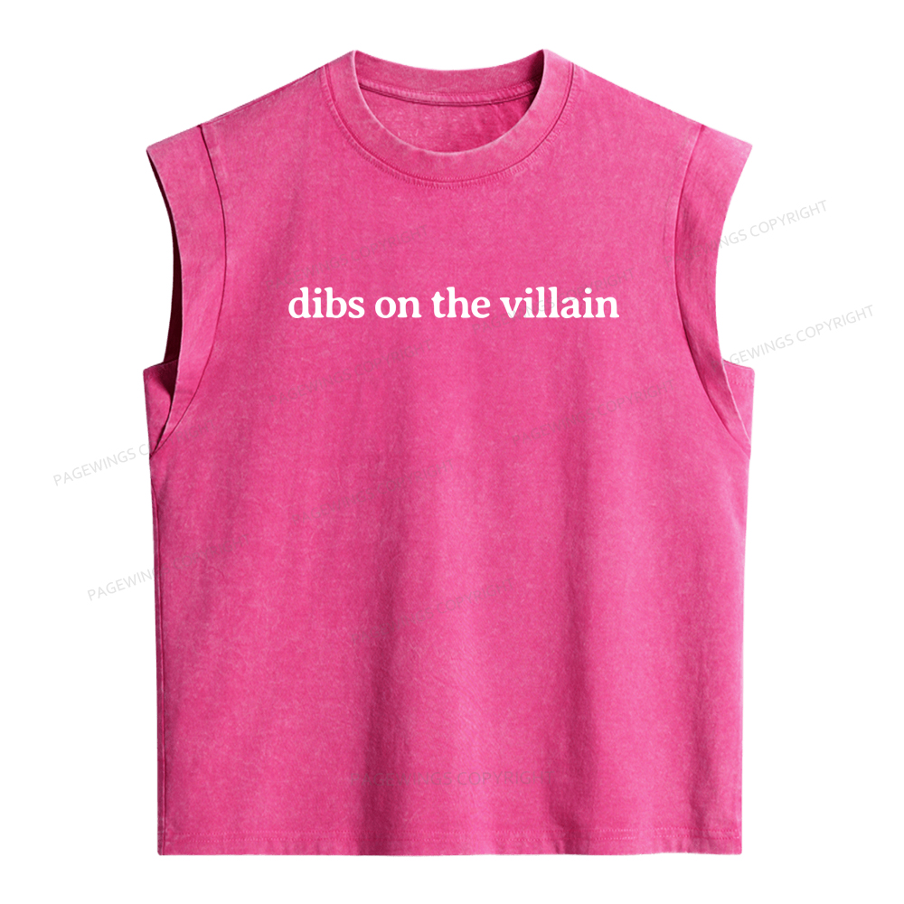 Pagewings Dibs On The Villain Women's Washed Tank Top