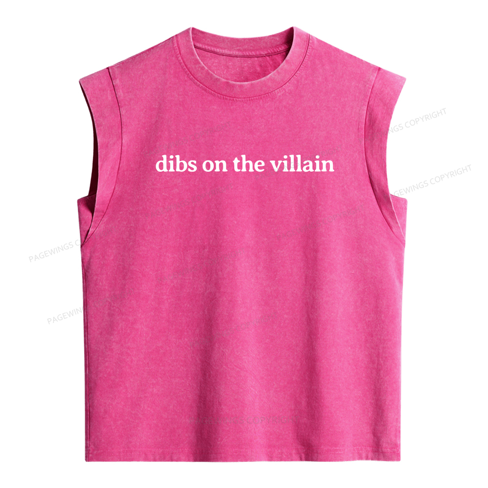 Pagewings Dibs On The Villain Women's Washed Tank Top