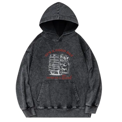 Pagewings Its A Good Day To Read A Book Unisex Washed Hoodie