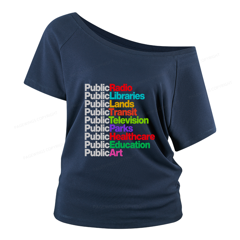 Pagewings Personalized Public Libraries Women Off Shoulder T-shirts