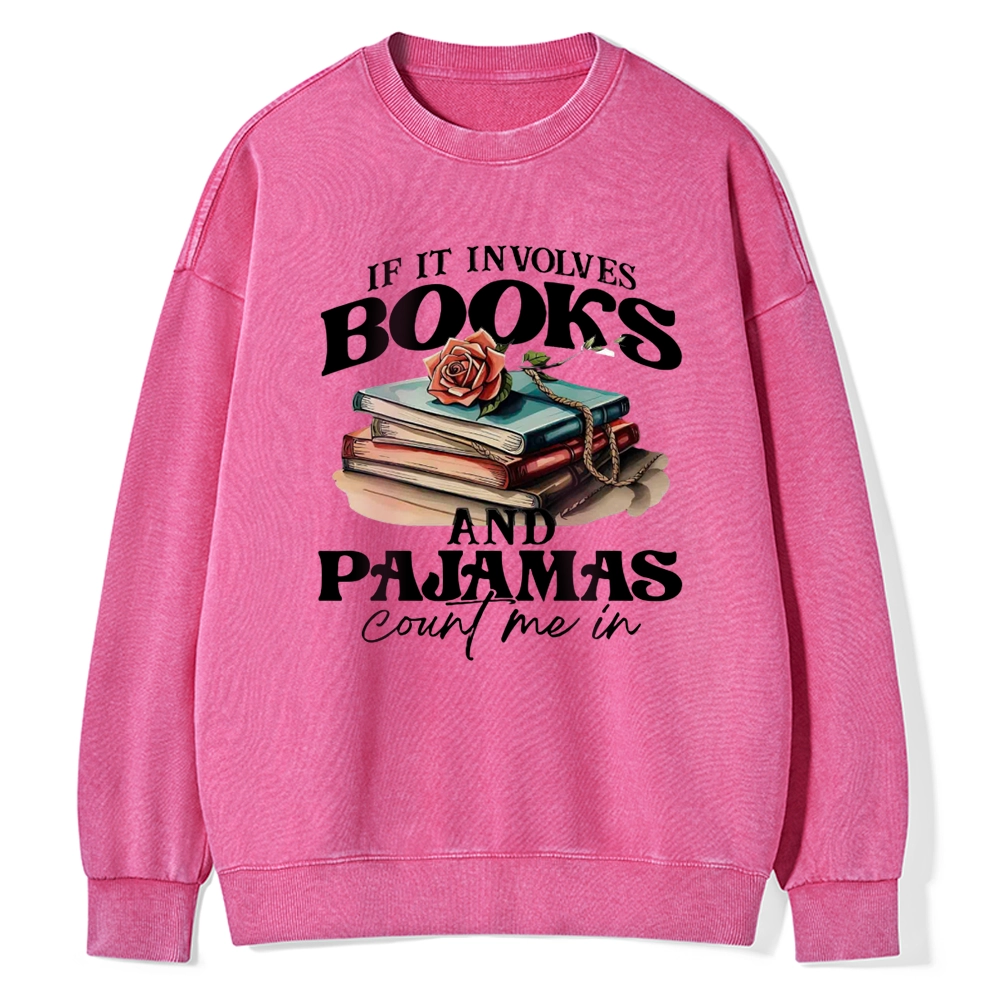 Pagewings Books And Pajamas Unisex Washed Sweatshirt