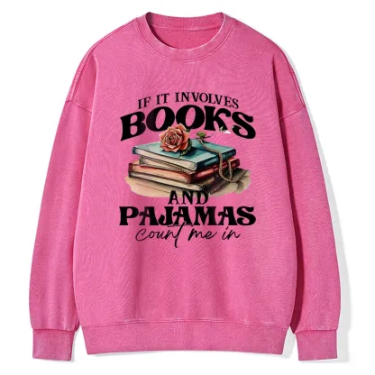 Pagewings Books And Pajamas Unisex Washed Sweatshirt