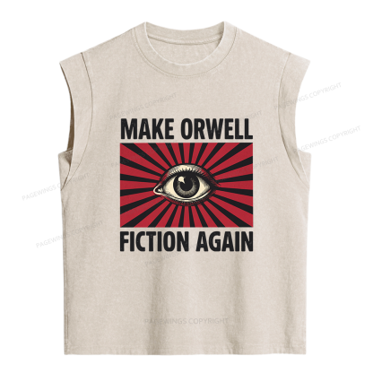 Pagewings Make Orwe Fiction Again Women's Washed Tank Top