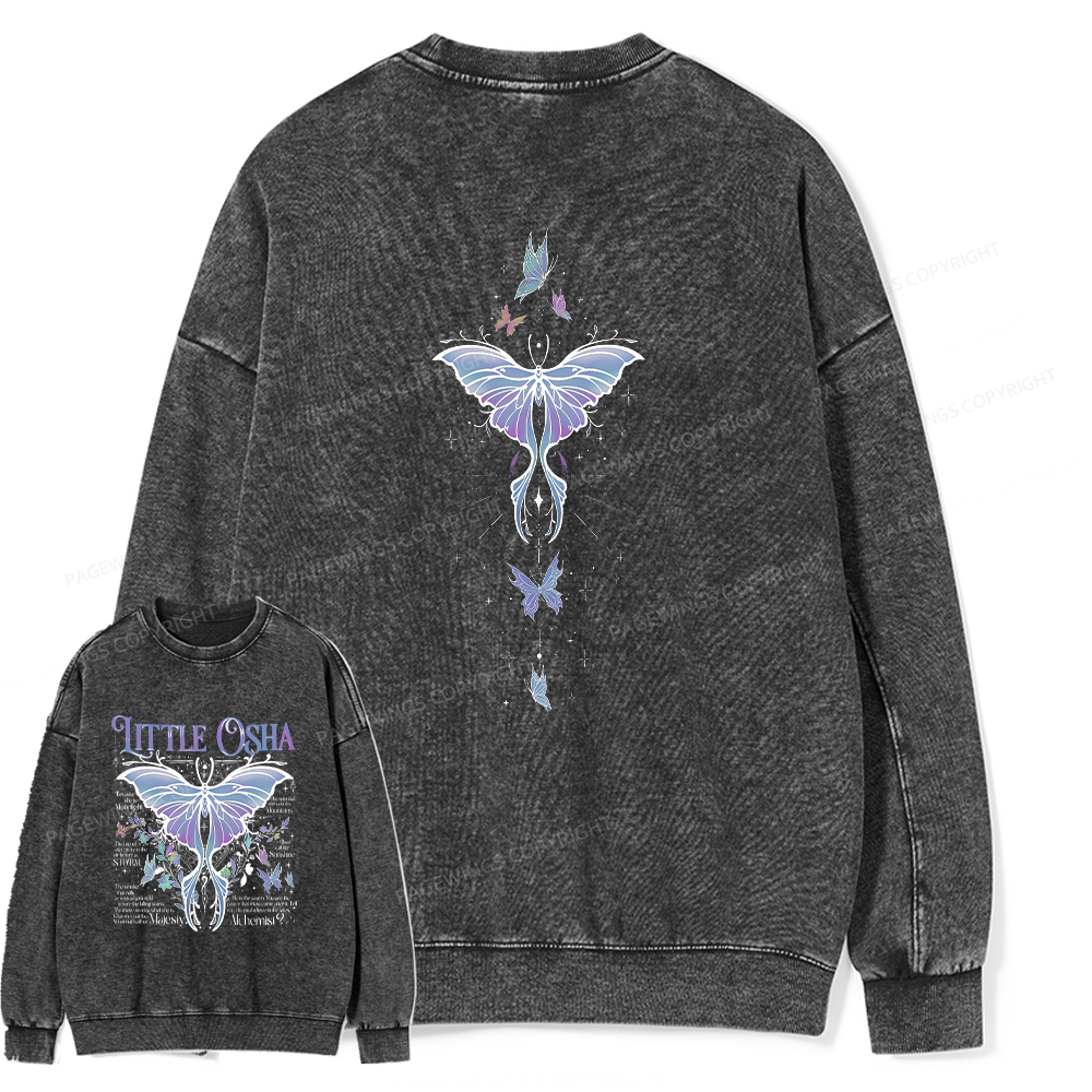 Pagewings Fantasy Bookish Unisex Washed Sweatshirt