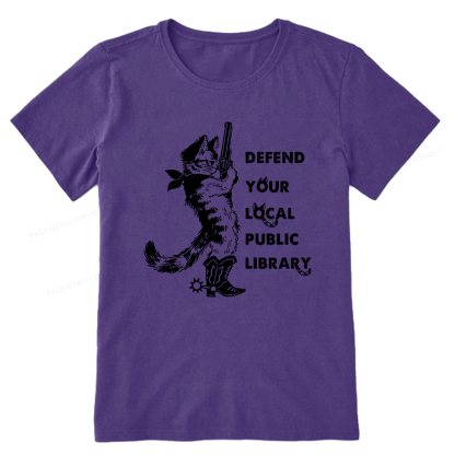Pagewings Cat Defend Your Local Public Library Unisex Classic T-shirt