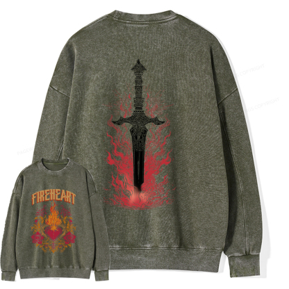 Pagewings Fireheart Unisex Washed Sweatshirt