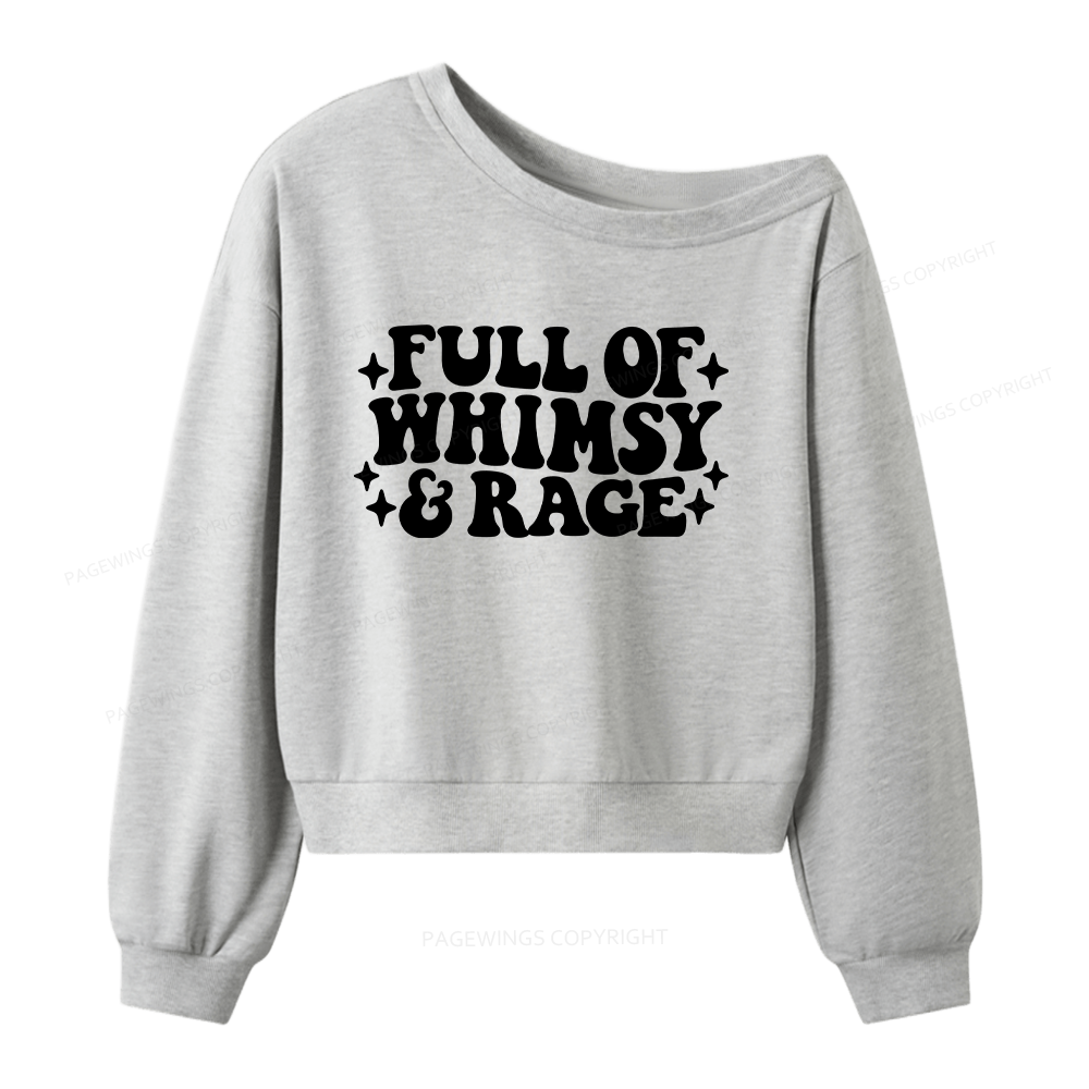Pagewings Full Of Whimsy And Rage Women Off Shoulder Sweatshirt