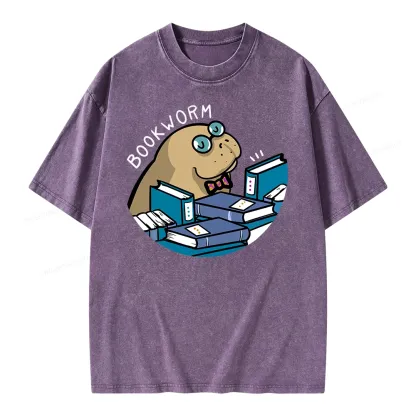 Pagewing Books Worm Unisex Washed T-shirt