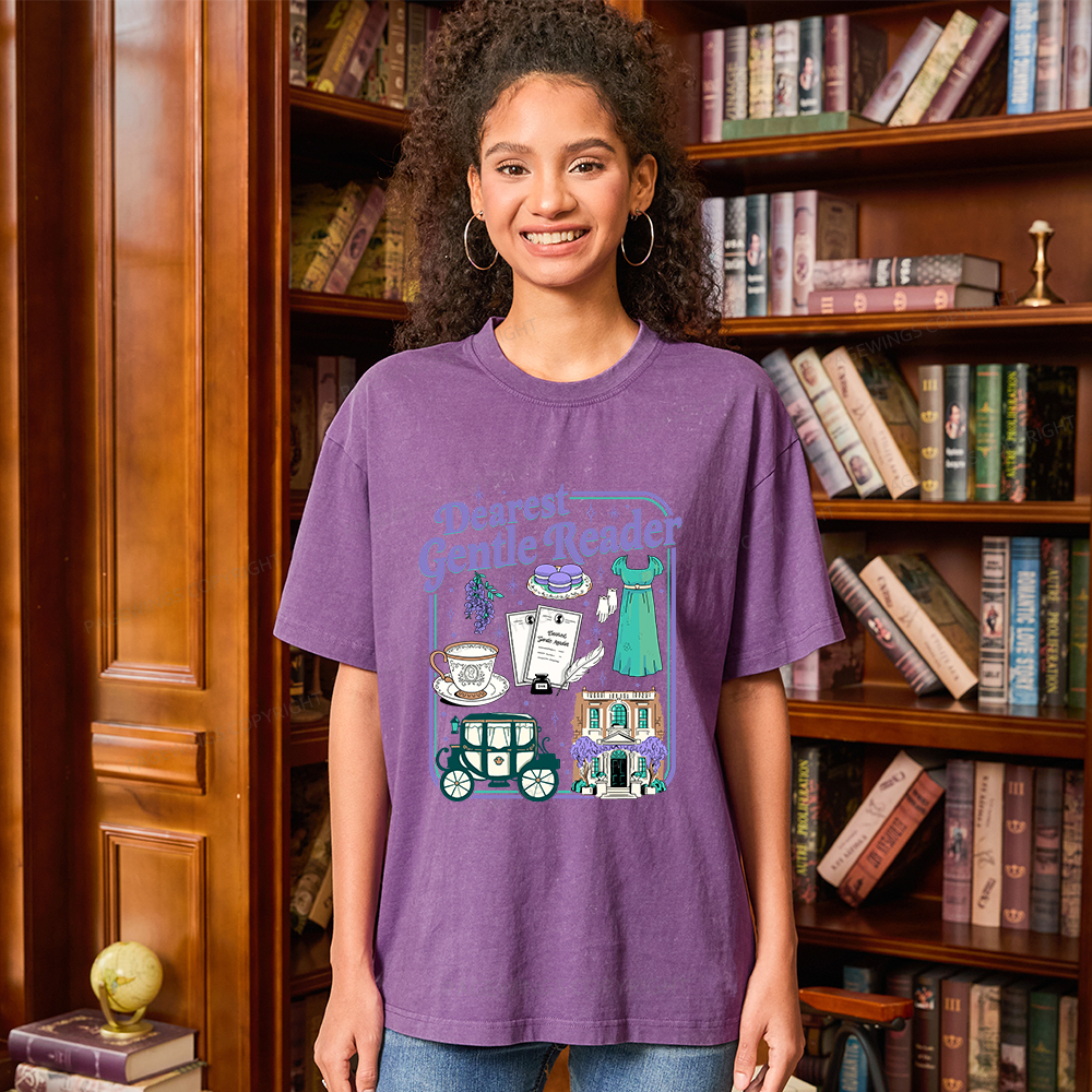 Pagewings Dearest Gentle Reader Unisex Washed T-shirt