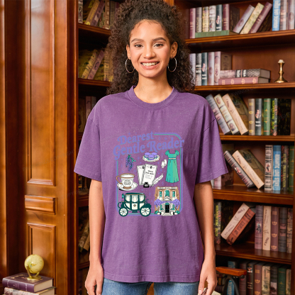 Pagewings Dearest Gentle Reader Unisex Washed T-shirt