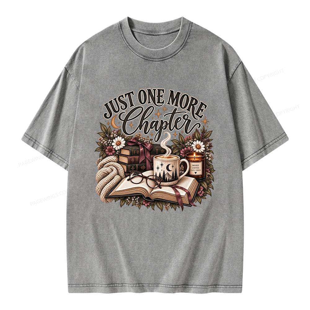Pagewings Just One More Chapter Unisex Washed T-shirt