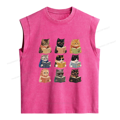 Pagewings Fashion Book Lover Women's Washed Tank Top