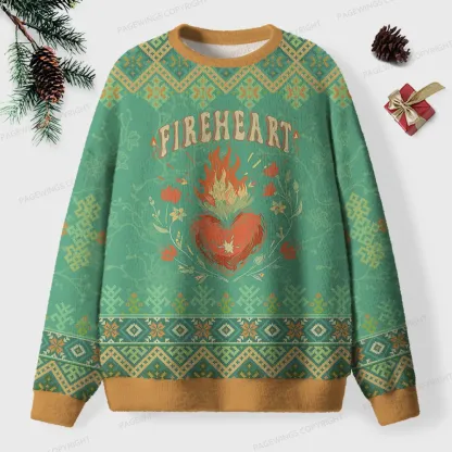 Pagewings Fireheart Unisex Ugly Knit Sweatshirt