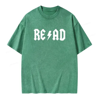Pagewings Read Back In The Library "rock And Roll" Unisex Washed T-shirt