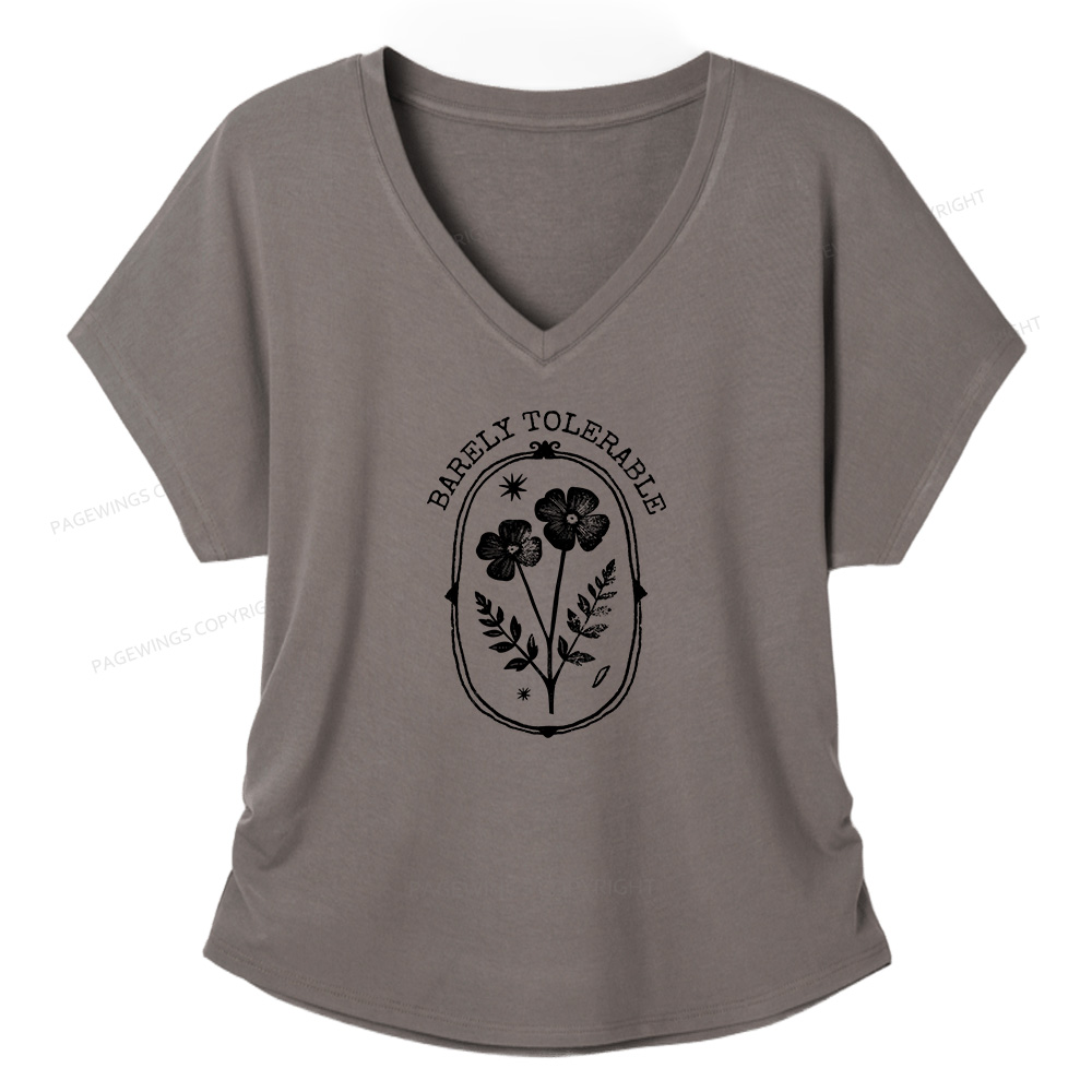 Pagewings Barely Tolerable Soft Women's Modal V-neck T-shirt