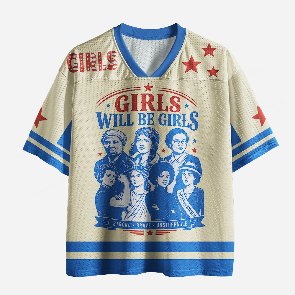 Pagewings Girls Will Be Girls Unisex Mesh Jersey