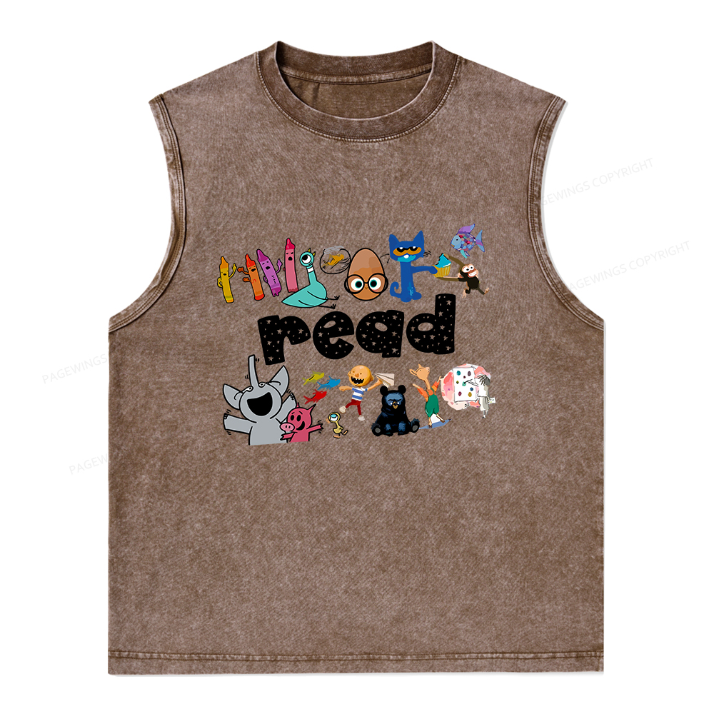 Pagewings Reading Bookish Unisex Washed Tank Top