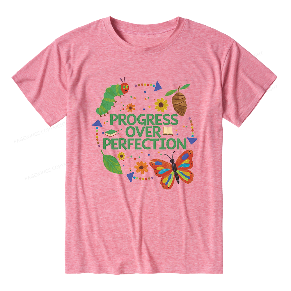 Pagewing Progress Over Perfection Unisex Heather T-Shirt