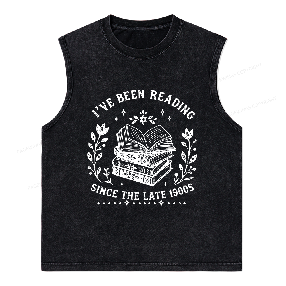 Pagewings I’ve Been Reading Since The Late 1900s Unisex Washed Tank Top